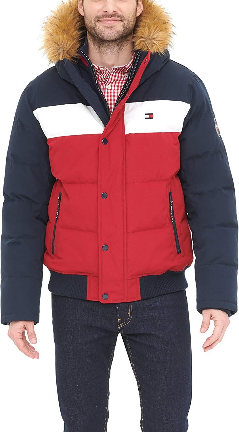 Tommy Hilfiger Men's Arctic Cloth Quilted Snorkel Bomber Jacket