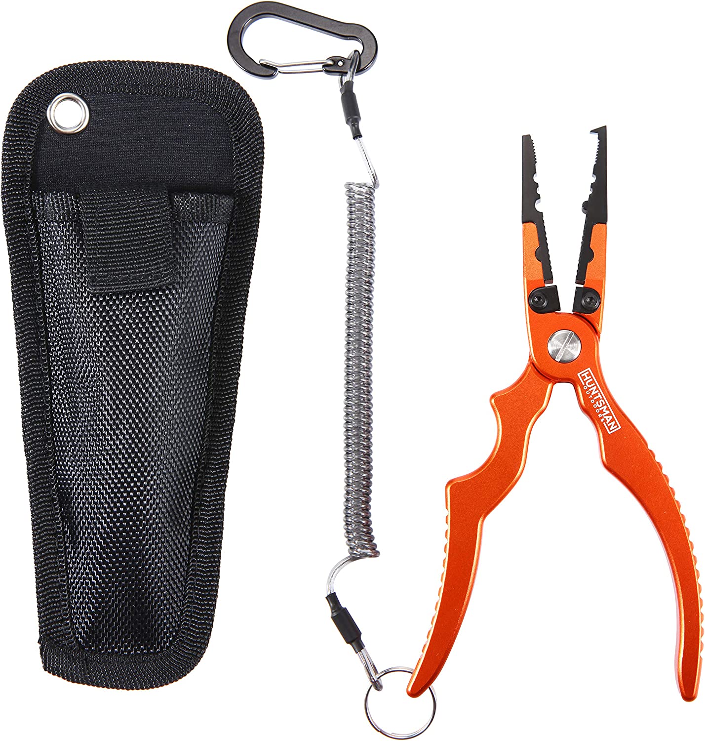 Huntsman Outdoors 7 inch Fishing Pliers - Fishing Gear for Split Ring, Fish Hook Remover & Line Cutter